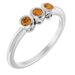 Sterling Silver Natural Citrine Three-Stone Ring